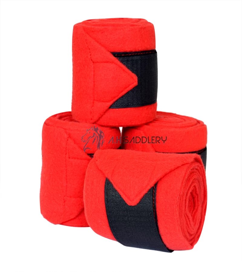Polo Wraps for Horses: | Leg Support in Classic Polo Wraps for Horses: | Leg Support in Classic (Set of 4) I Color : Red