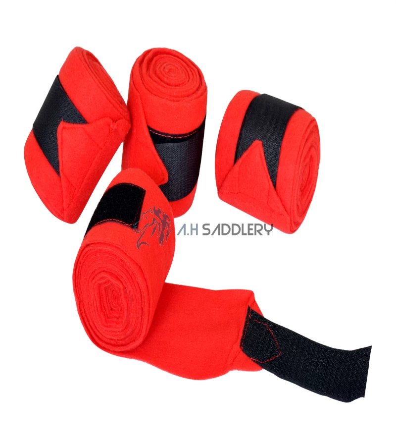Polo Wraps for Horses: | Leg Support in Classic Polo Wraps for Horses: | Leg Support in Classic (Set of 4) I Color : Red