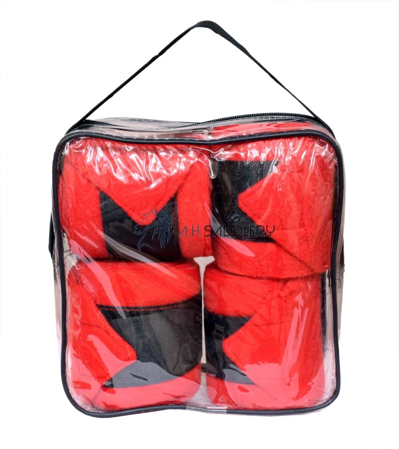 Polo Wraps for Horses: | Leg Support in Classic Polo Wraps for Horses: | Leg Support in Classic (Set of 4) I Color : Red